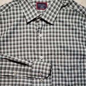 UNTUCKit Medium SLIM fit Men's Green Gray Plaid Shirt